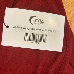 Zyia active Cranberry Lounge Boyfriend Sweat Shorts